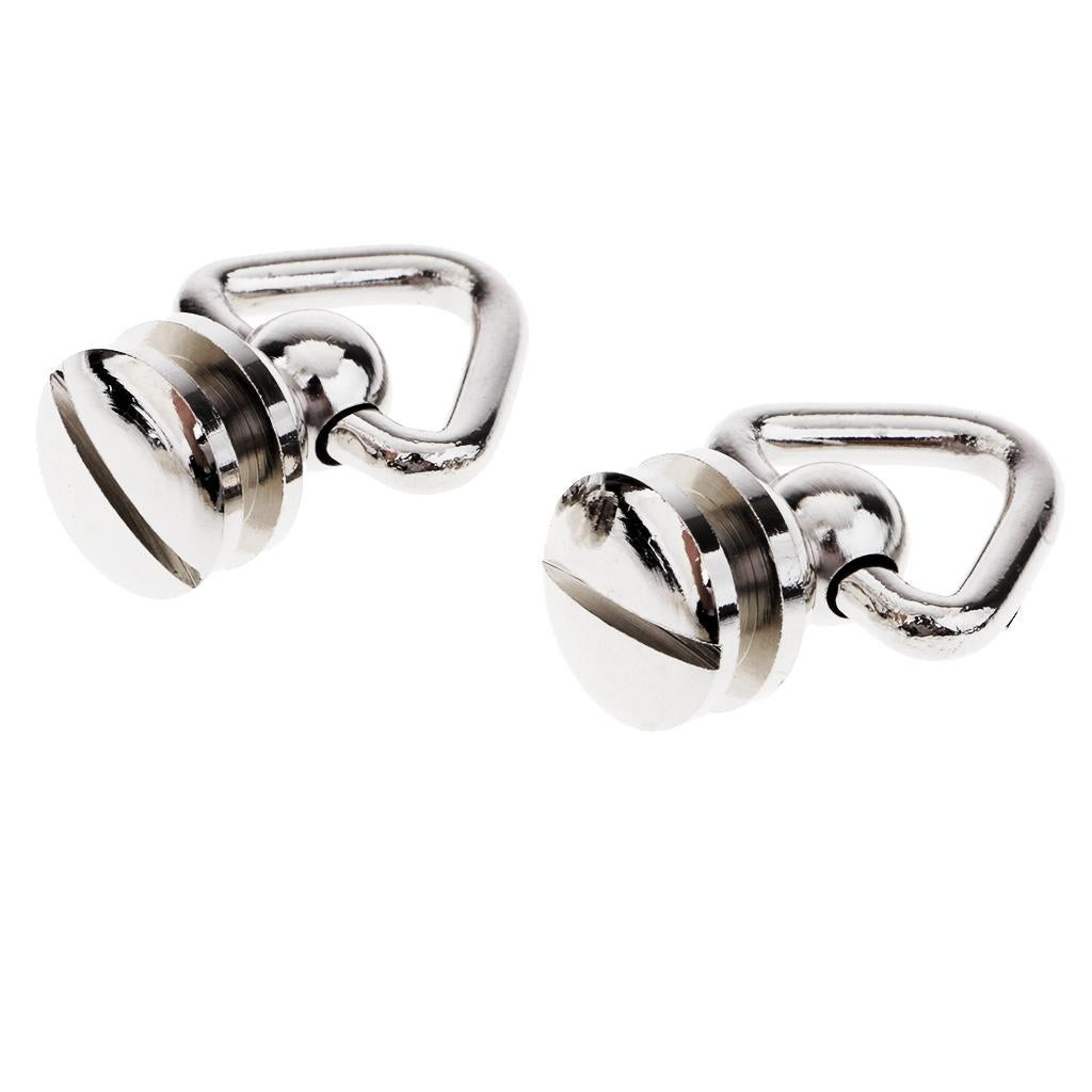 2pcs Ball Post with Triangle Ring Rivet Stud Round Head Screw Back Sliver