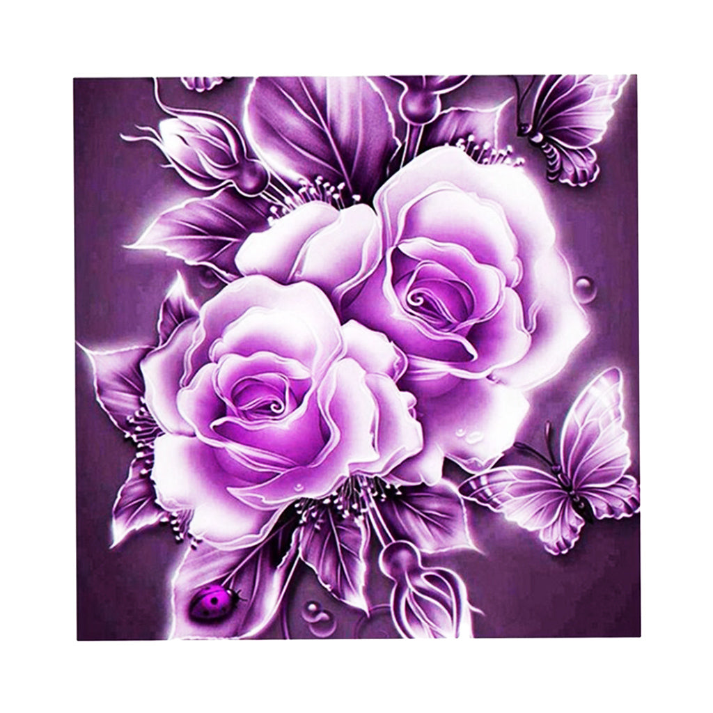 2 Pieces DIY Flower Diamond Embroidery Cross Stitch Home Wall Decoration