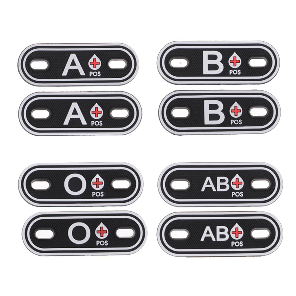 Luminous Blood Type Patches Sewing Applique Patches Black White Luminous A