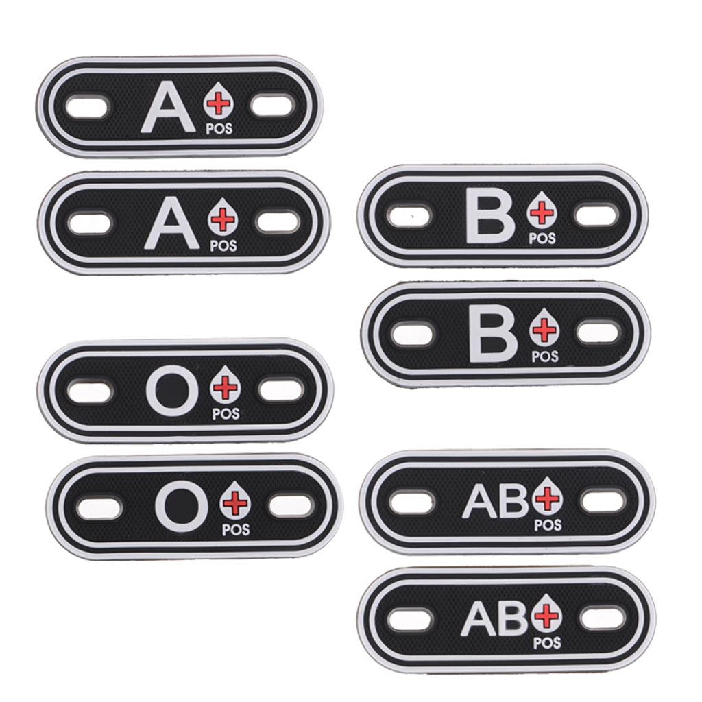 Luminous Blood Type Patches Sewing Applique Patches Black White Luminous A