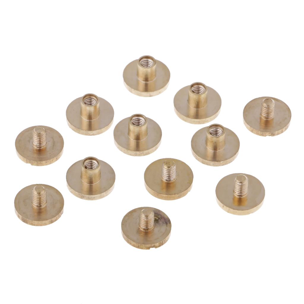 6 Sets Round Rivet Screw Studs Chicago Screw Leather Craft Gold 4mm