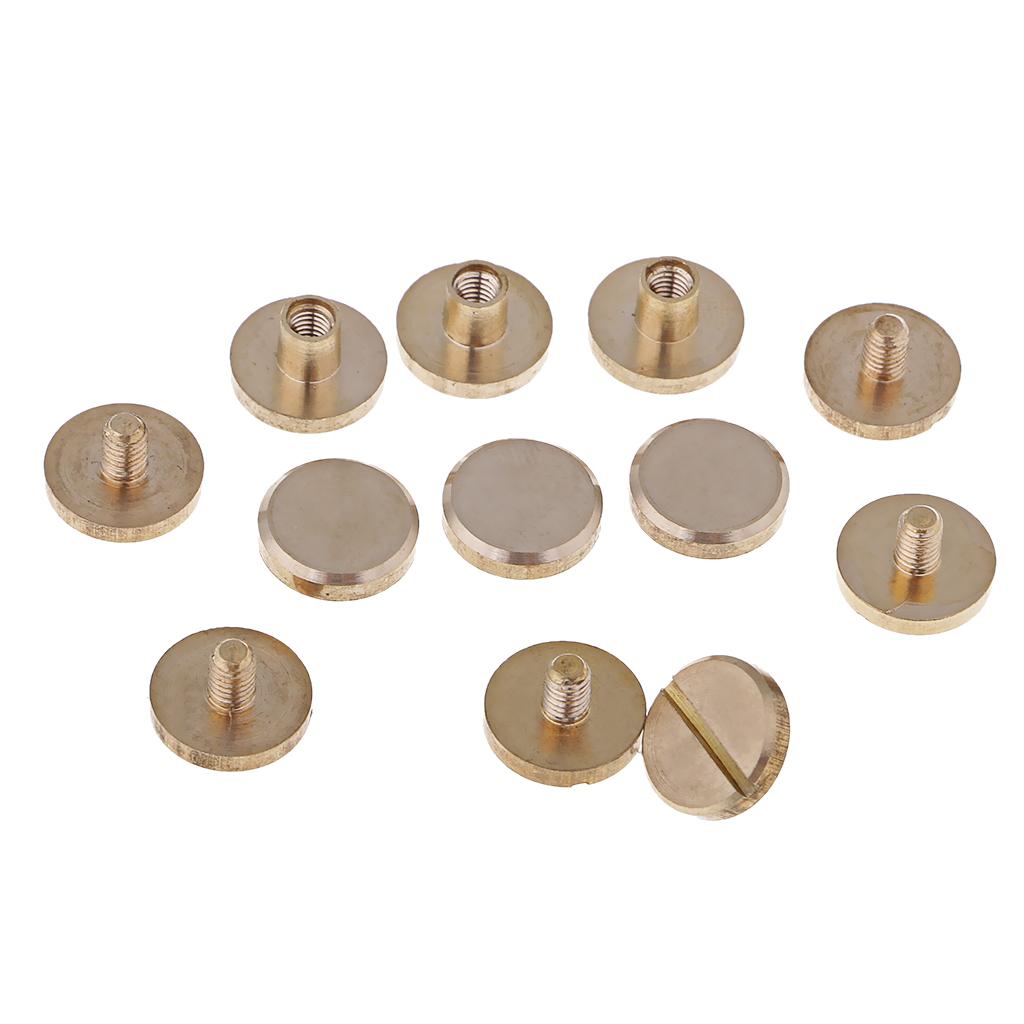 6 Sets Round Rivet Screw Studs Chicago Screw Leather Craft Gold 4mm