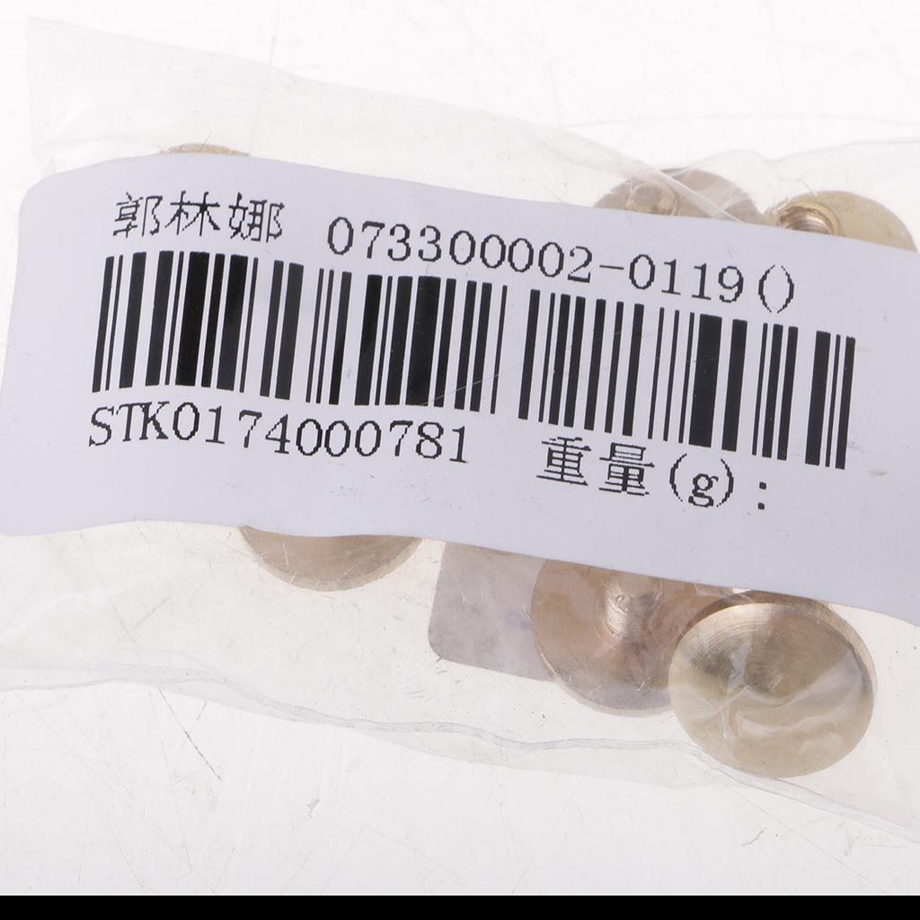 6 Pieces Solid Brass Nail Rivet Stud Button for Belt Bag Leather Craft 5mm