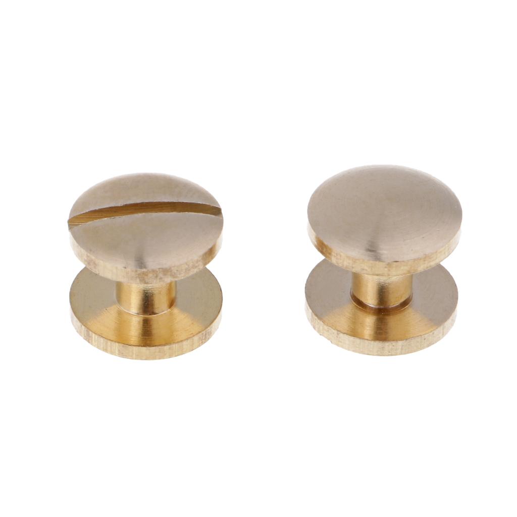 6 Pieces Solid Brass Nail Rivet Stud Button for Belt Bag Leather Craft 5mm