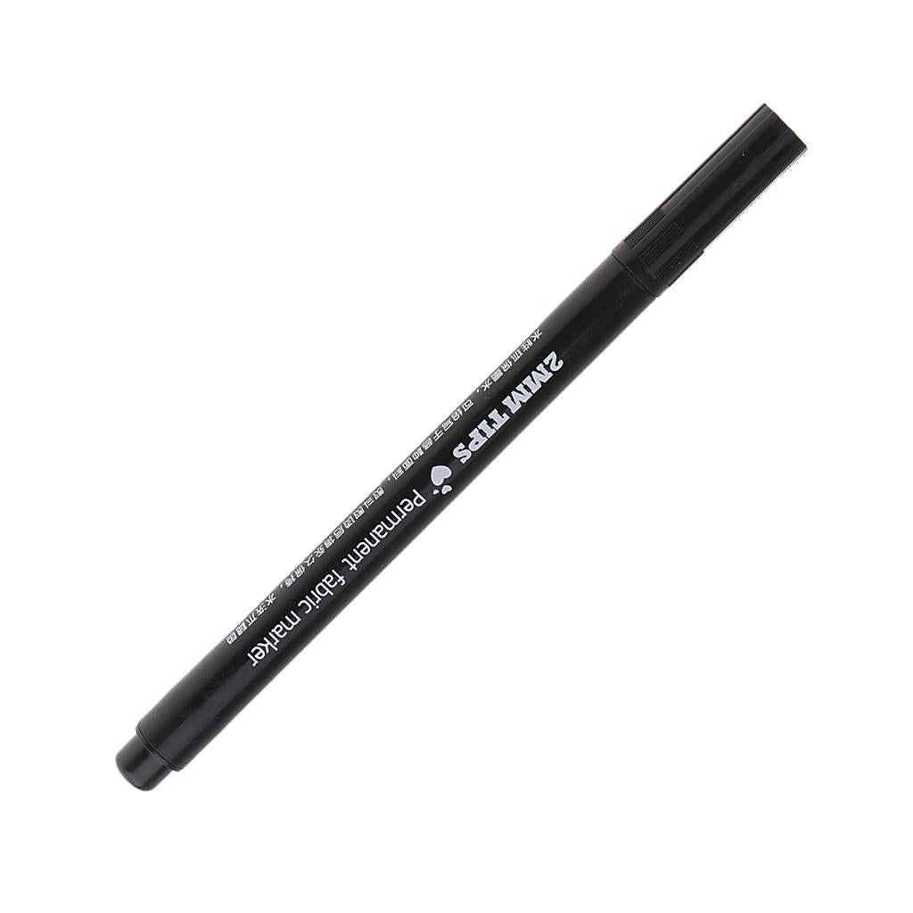 2mm T-Shirt Permanent Fabric Marker Textile Clothes Pen Black