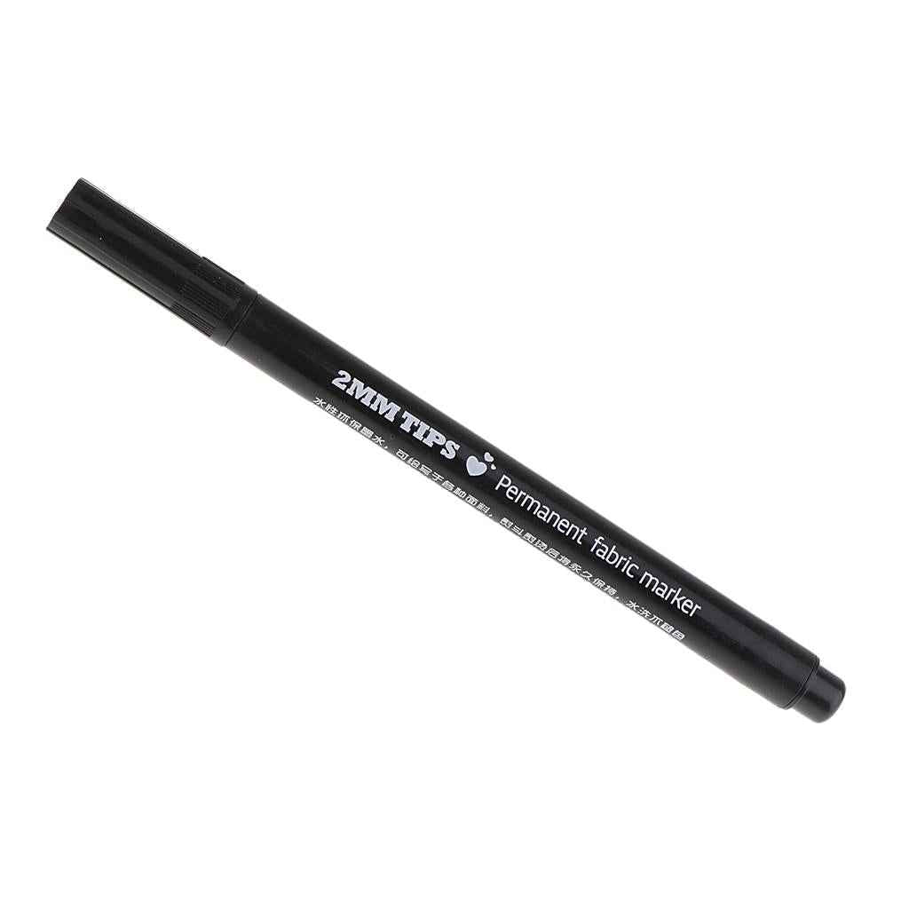 2mm T-Shirt Permanent Fabric Marker Textile Clothes Pen Black