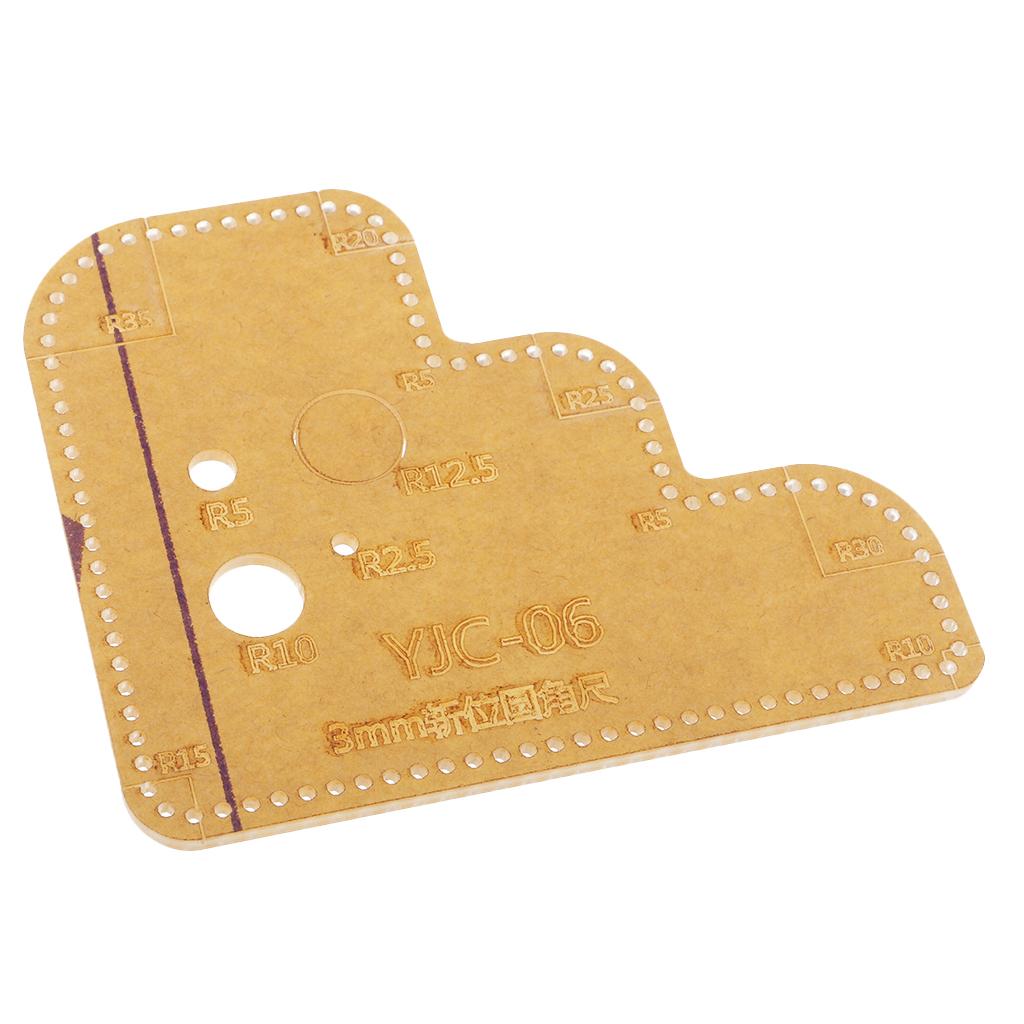 1pc Leather Craft Acrylic Cutting Circle Corner Stitching Template 3mm