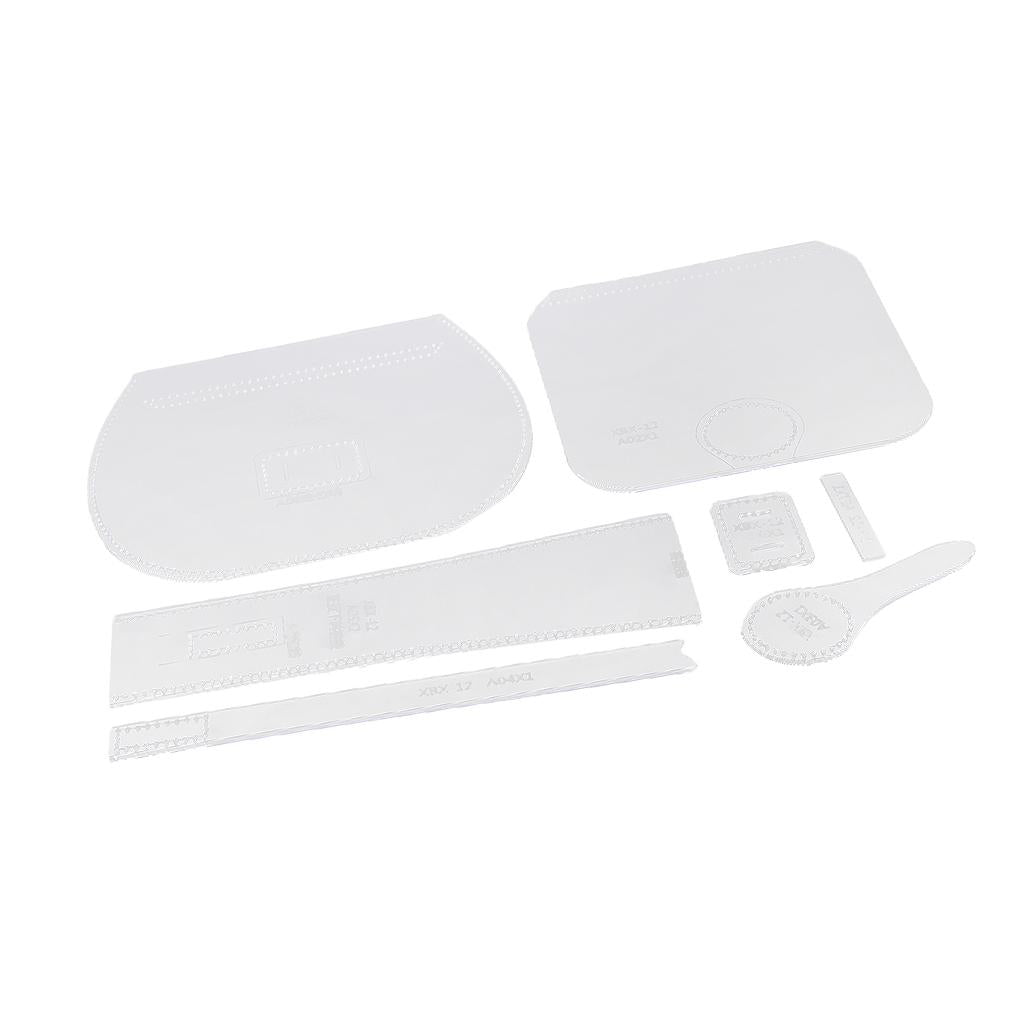 7pcs Acrylic Shoulder Bag Handbag Pattern Stencil Template Set Leather Craft
