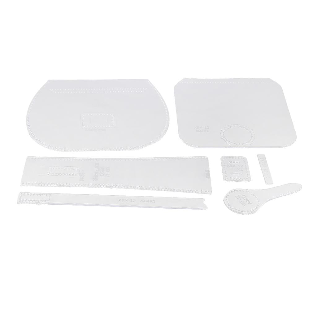 7pcs Acrylic Shoulder Bag Handbag Pattern Stencil Template Set Leather Craft