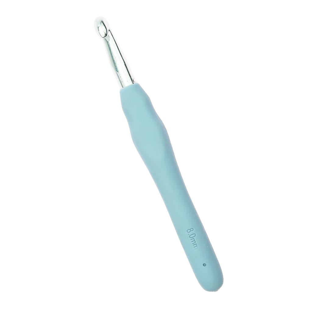 Aluminum Crochet Hook With Soft Grip Handles Knitting Weaving Needles 8.0mm