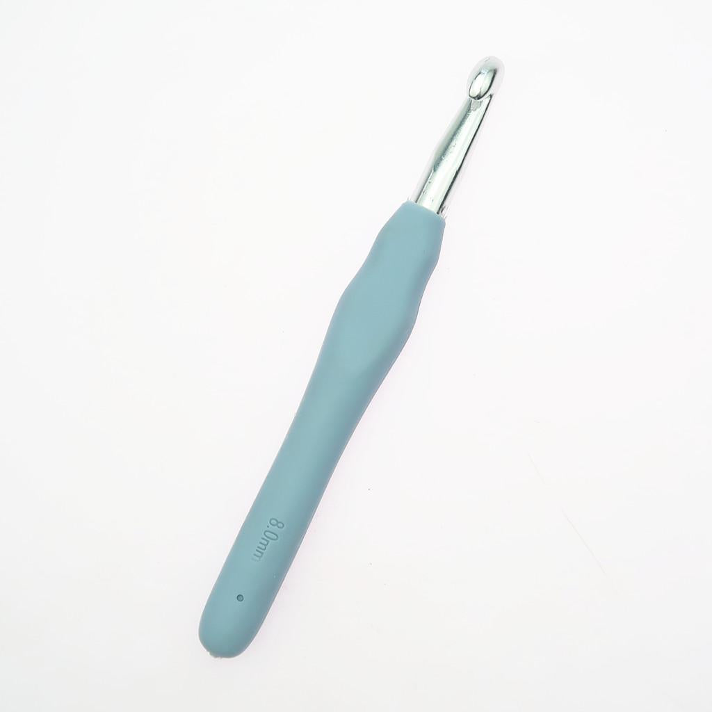 Aluminum Crochet Hook With Soft Grip Handles Knitting Weaving Needles 8.0mm