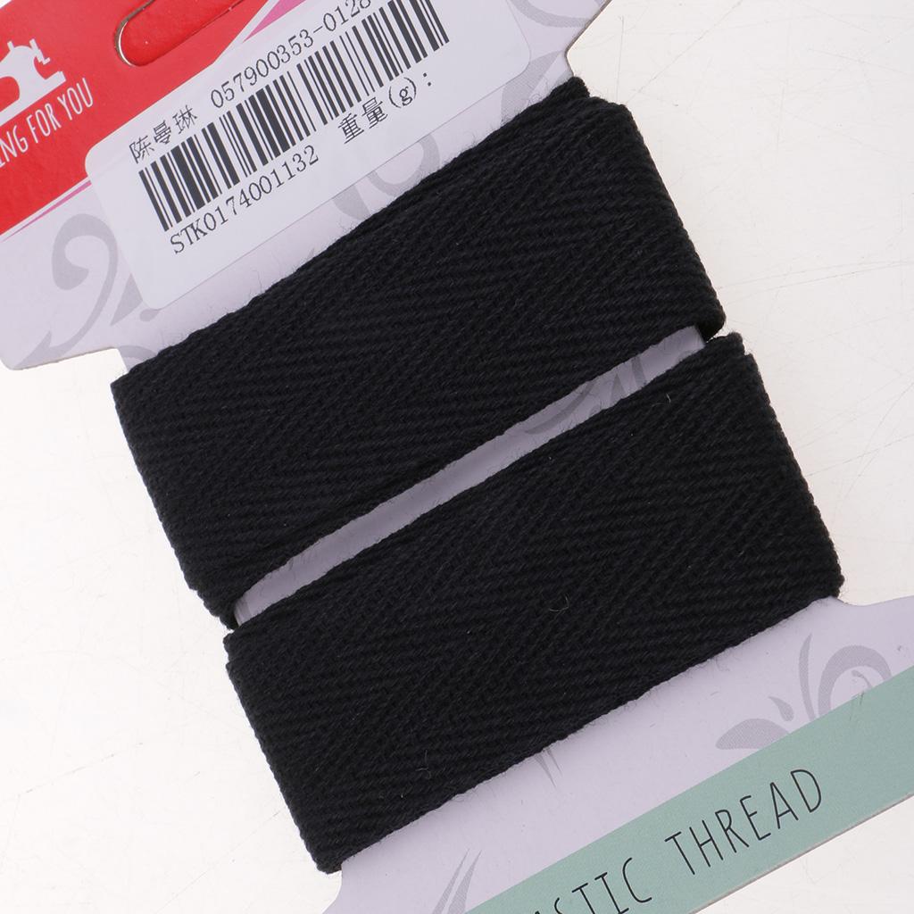 1.2M Sewing Cotton Binding Tape Bias Webbing Strap Ribbon Craft 25mm Black