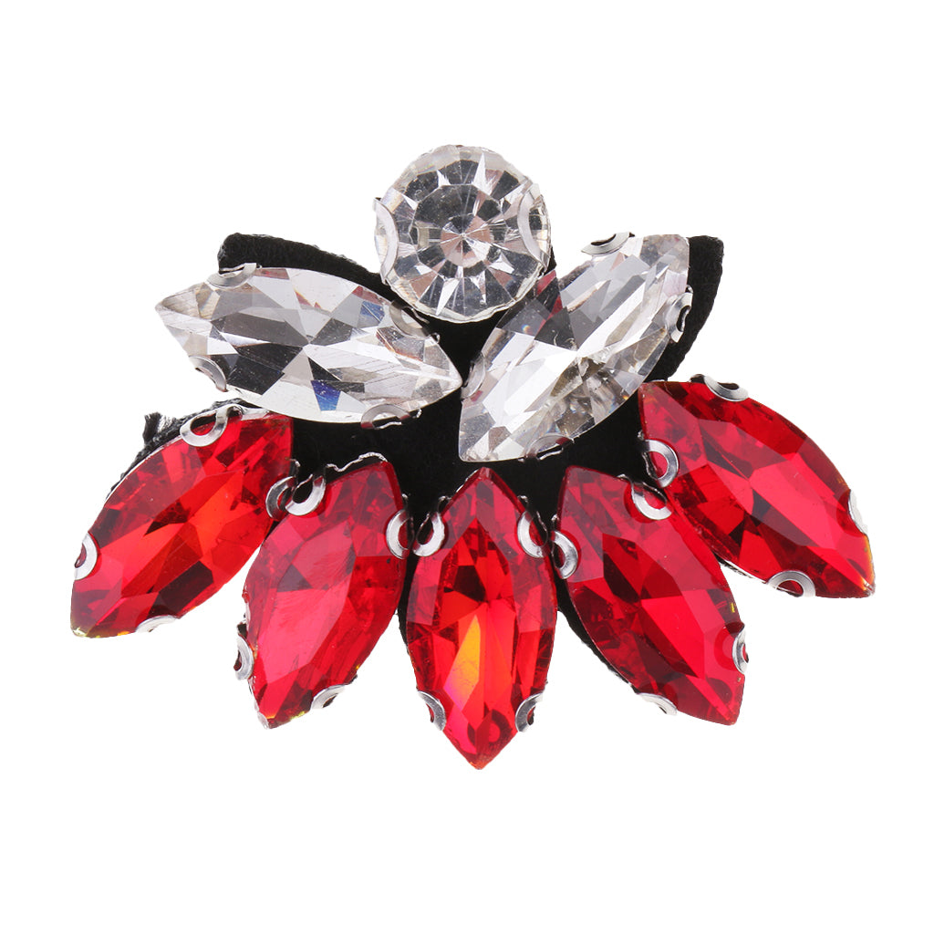 Buttterfly Glass Rhinestone Beaded Patch Applique for Clothing Sewing Red