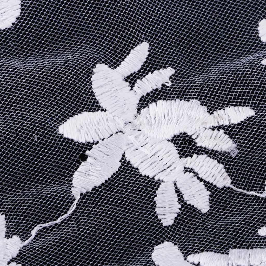 Vintage Floral Lace Embroidery Fabric Bridal Dress Sewing Craft 0.5 Yard