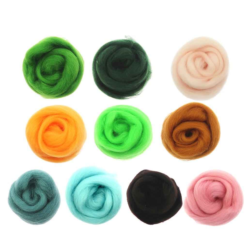 10g Wool Top Roving Felting Wool Spinning Felting Fiber Orange