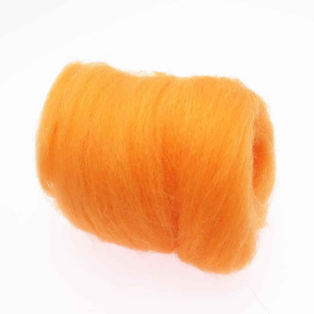 10g Wool Top Roving Felting Wool Spinning Felting Fiber Orange