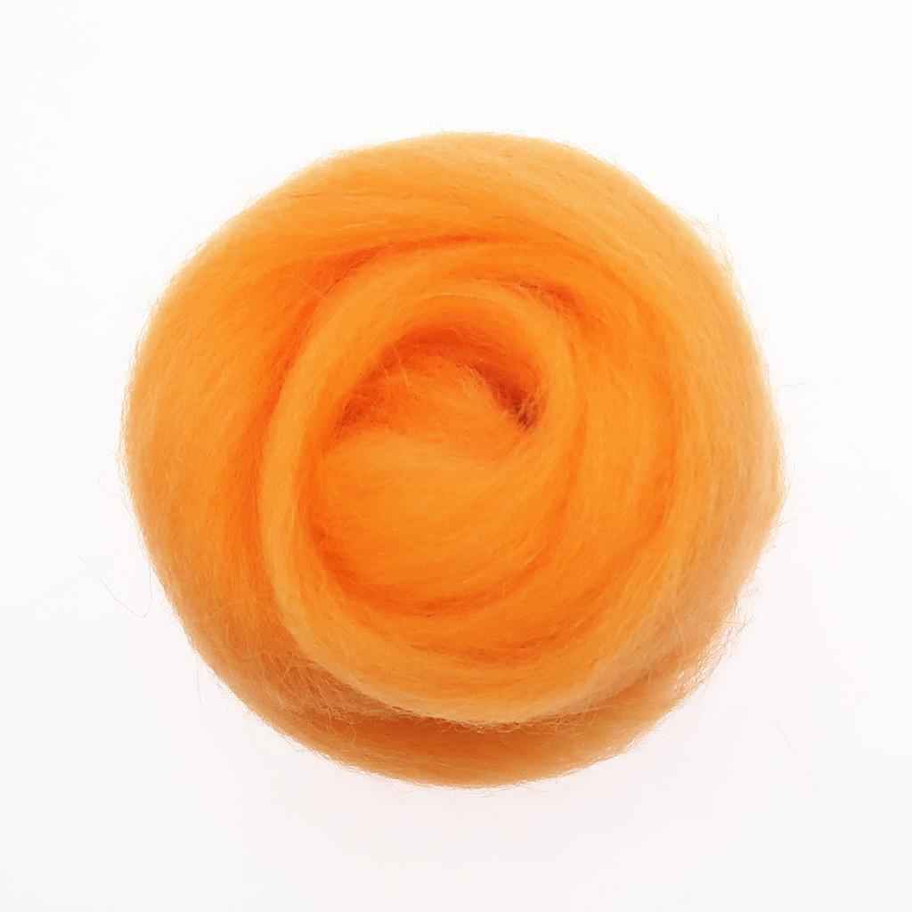 10g Wool Top Roving Felting Wool Spinning Felting Fiber Orange