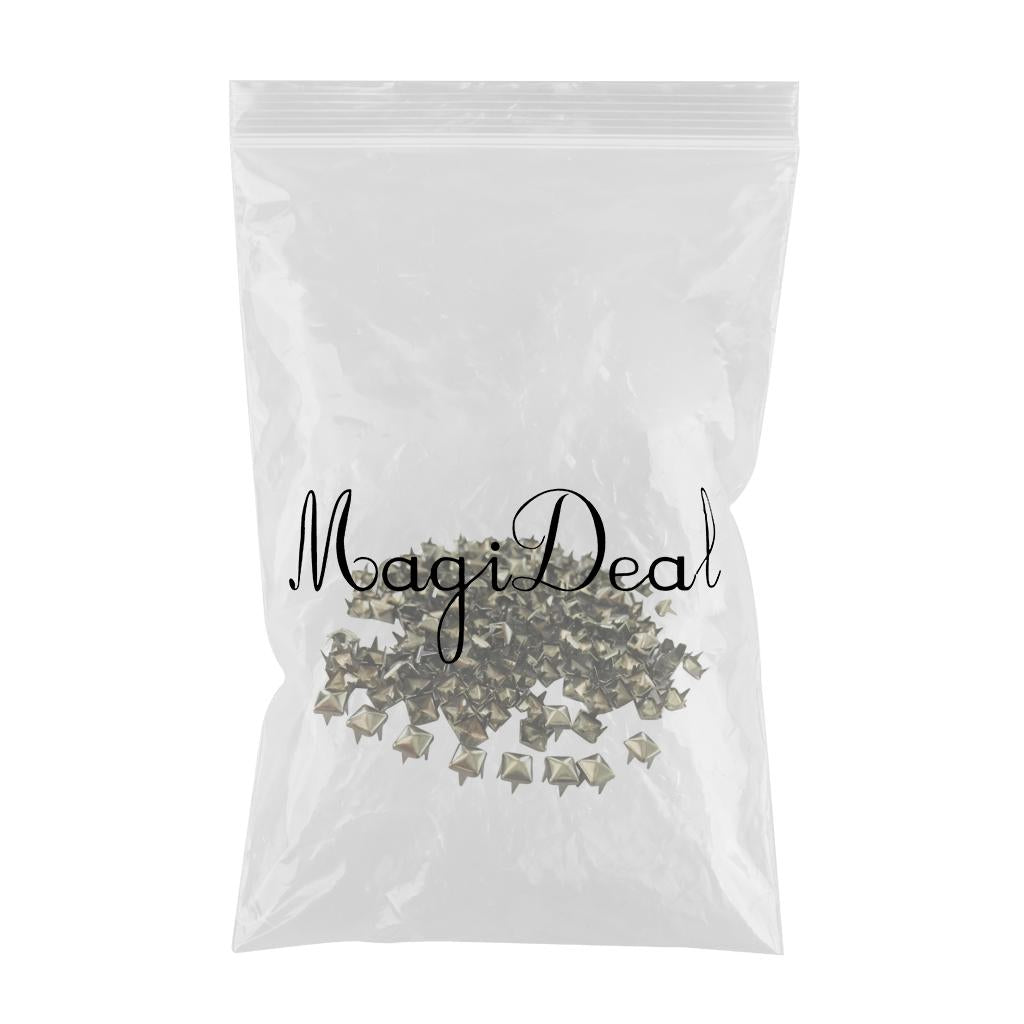 300 Picees Square Punk Nailheads Spikes for Clothing Shoes Decor Gray Black