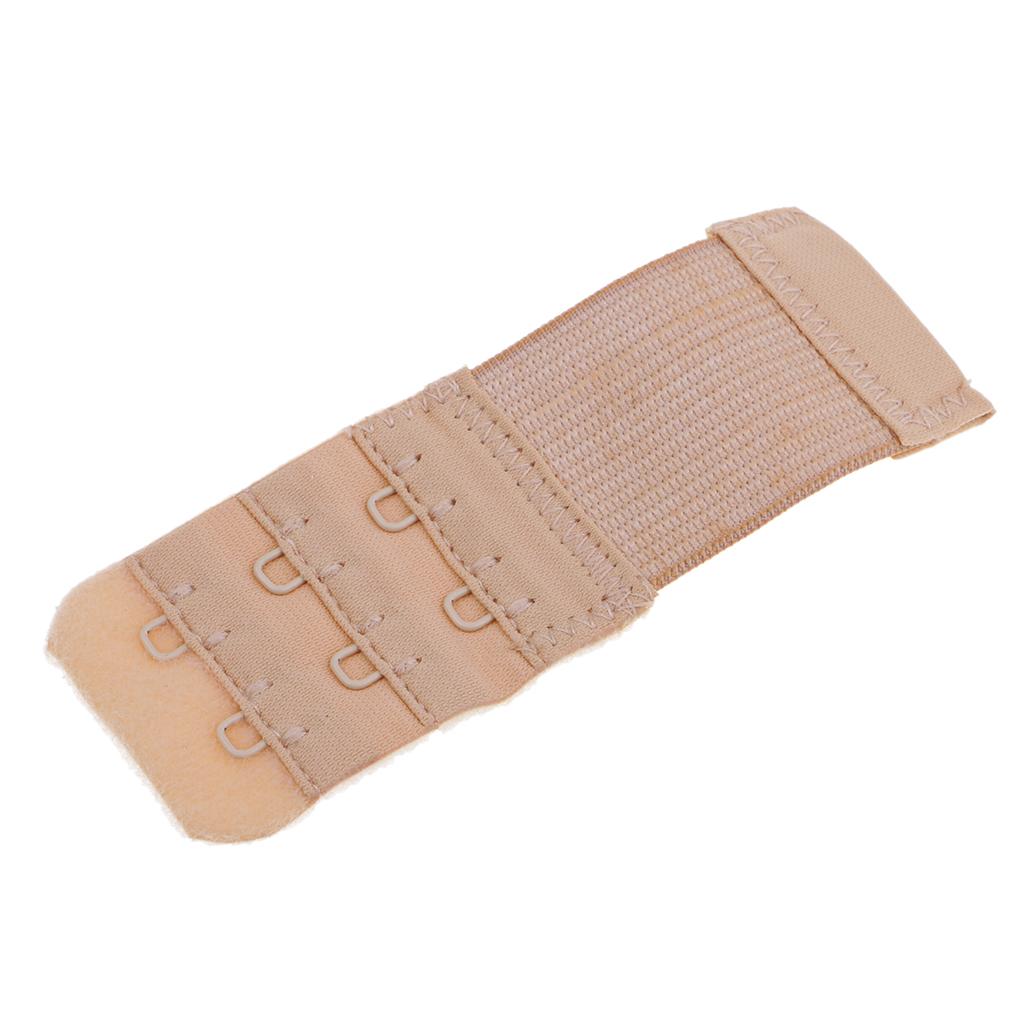 Adjustable Elastic Bra Extender 2 Hook Bra Extension Women Clothing Brown