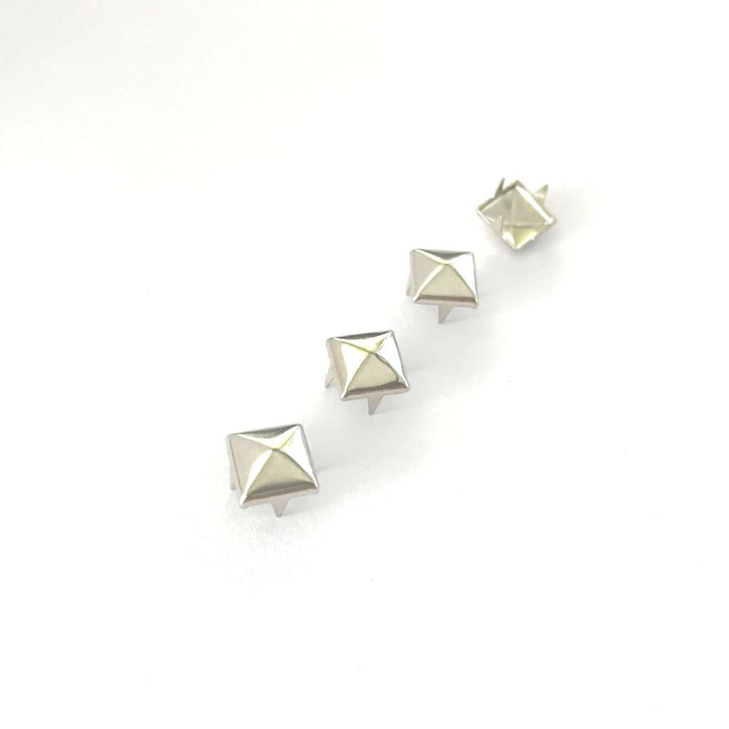 5xWholesale 100pcs Square Pyramid Rivet Metal Studs Leathercraft DIY Silver