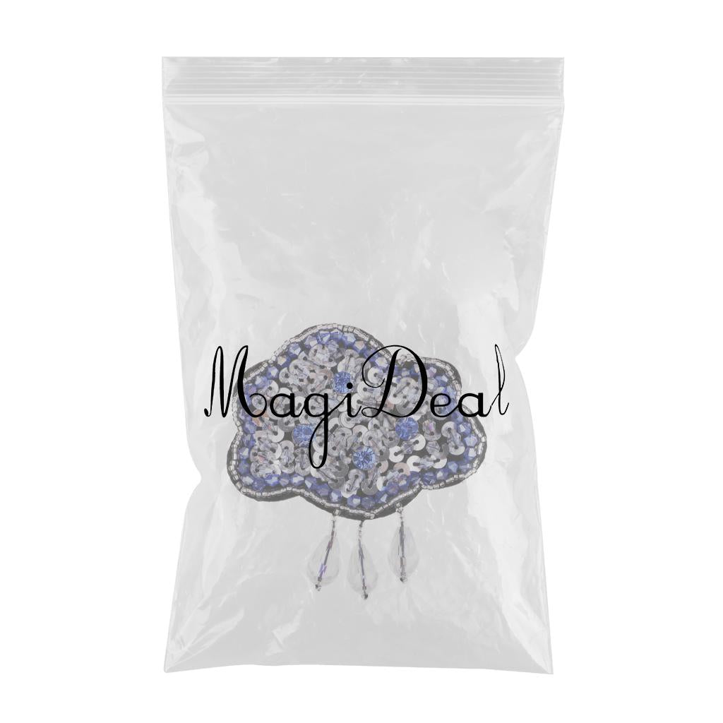 Clouds Glass Beaded Patches Sequins Decorative Applique Patch for Clothes