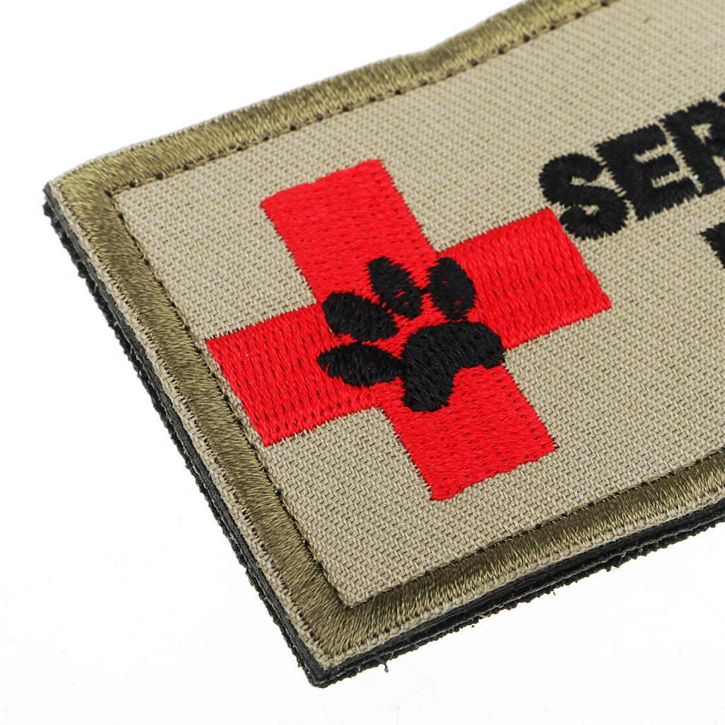 SERVICE DOG Embroidery Patch Sew-on Armband Applique Badge Outdoor Green