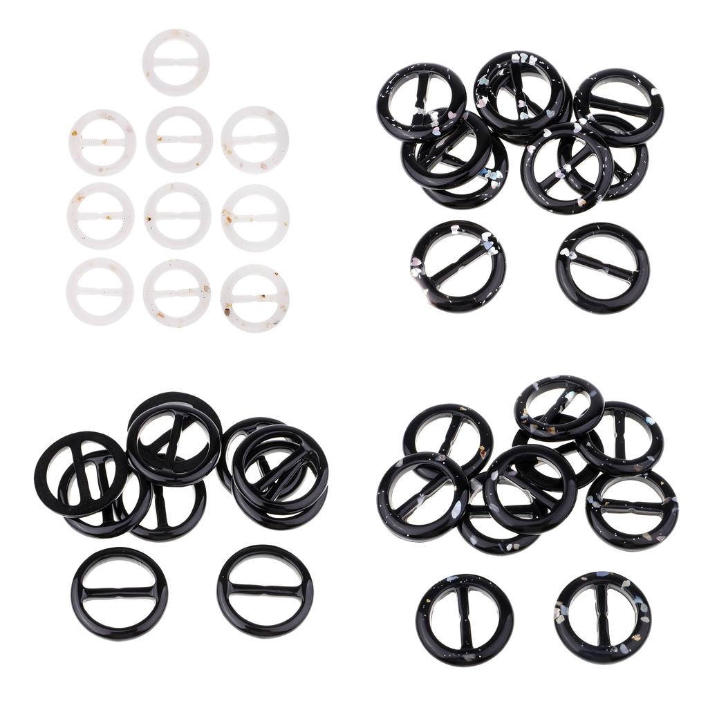 10Pcs/bag Round Resin Buttons Sewing Buttons Scarf Clips Rings Black Round 1