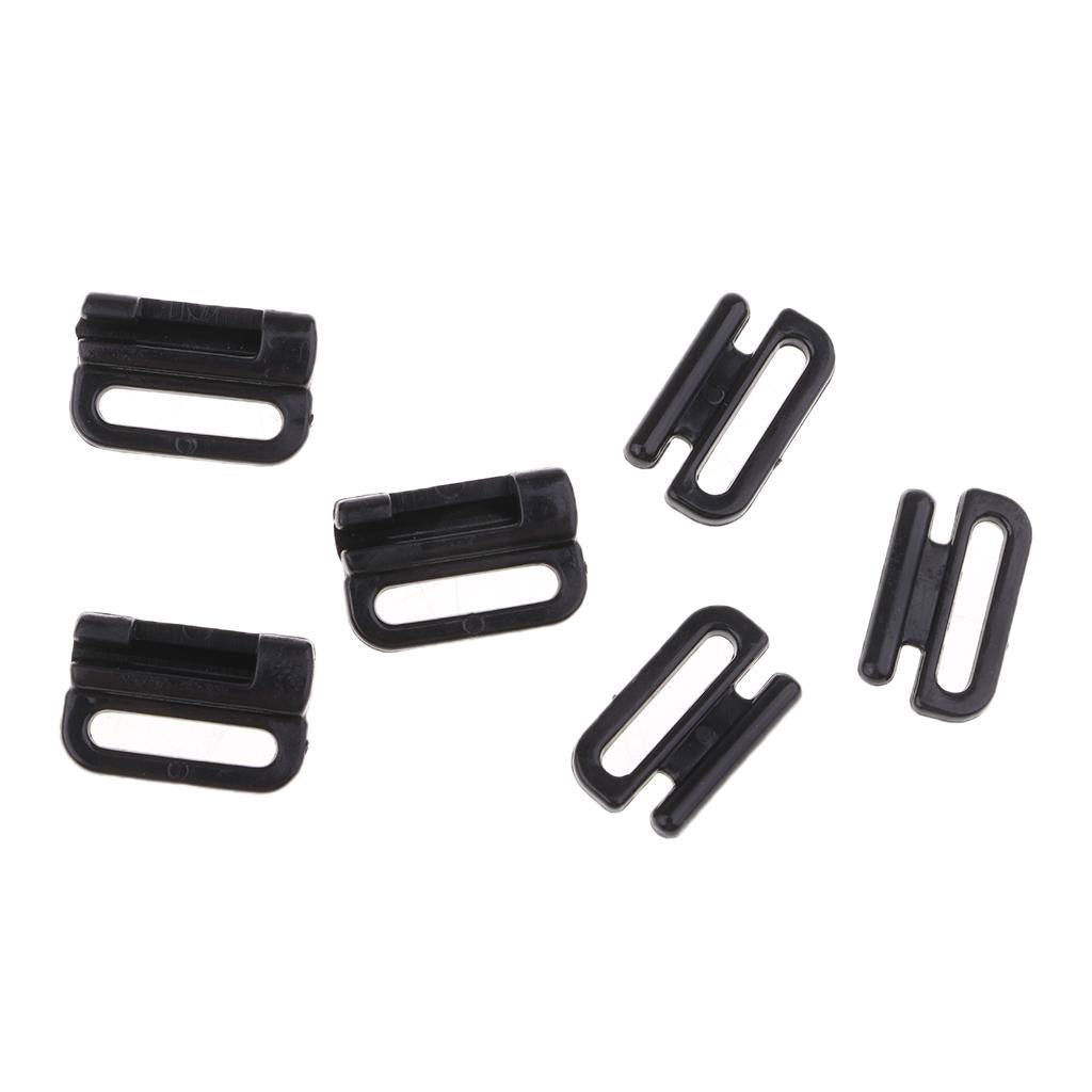 50x Plastic Bra Adjustment Buckles Hook & Clasp Sew on Fasteners Black 12mm