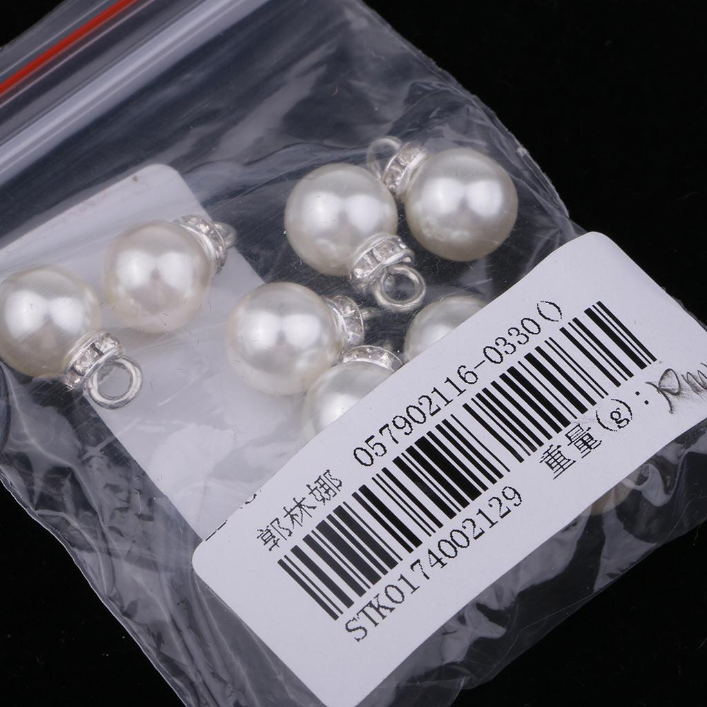 10pcs Crystal Pearl Rhinestone Pendants Charms for DIY Jewelry Making 10mm