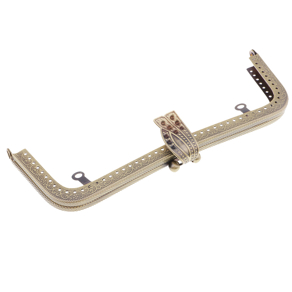 Metal Purse Clasp Frame Lock Handle DIY Bag Clasp Lock Accessories Bronze