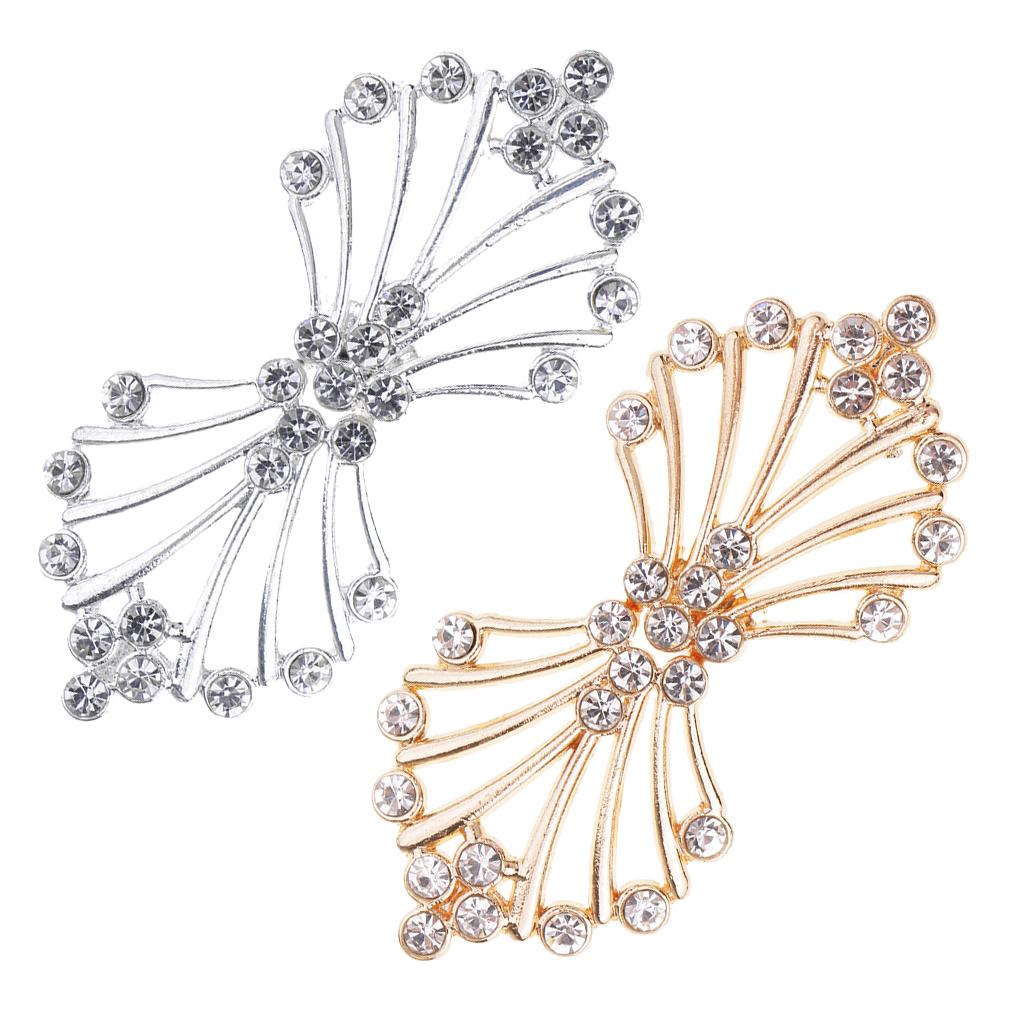 Vintage Style Rhinestone Crystal Wedding Buckle Dress Embellishments Gold