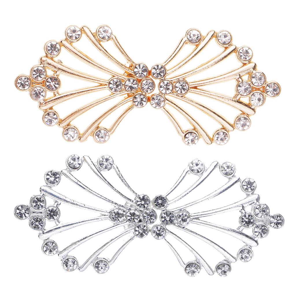 Vintage Style Rhinestone Crystal Wedding Buckle Dress Embellishments Gold
