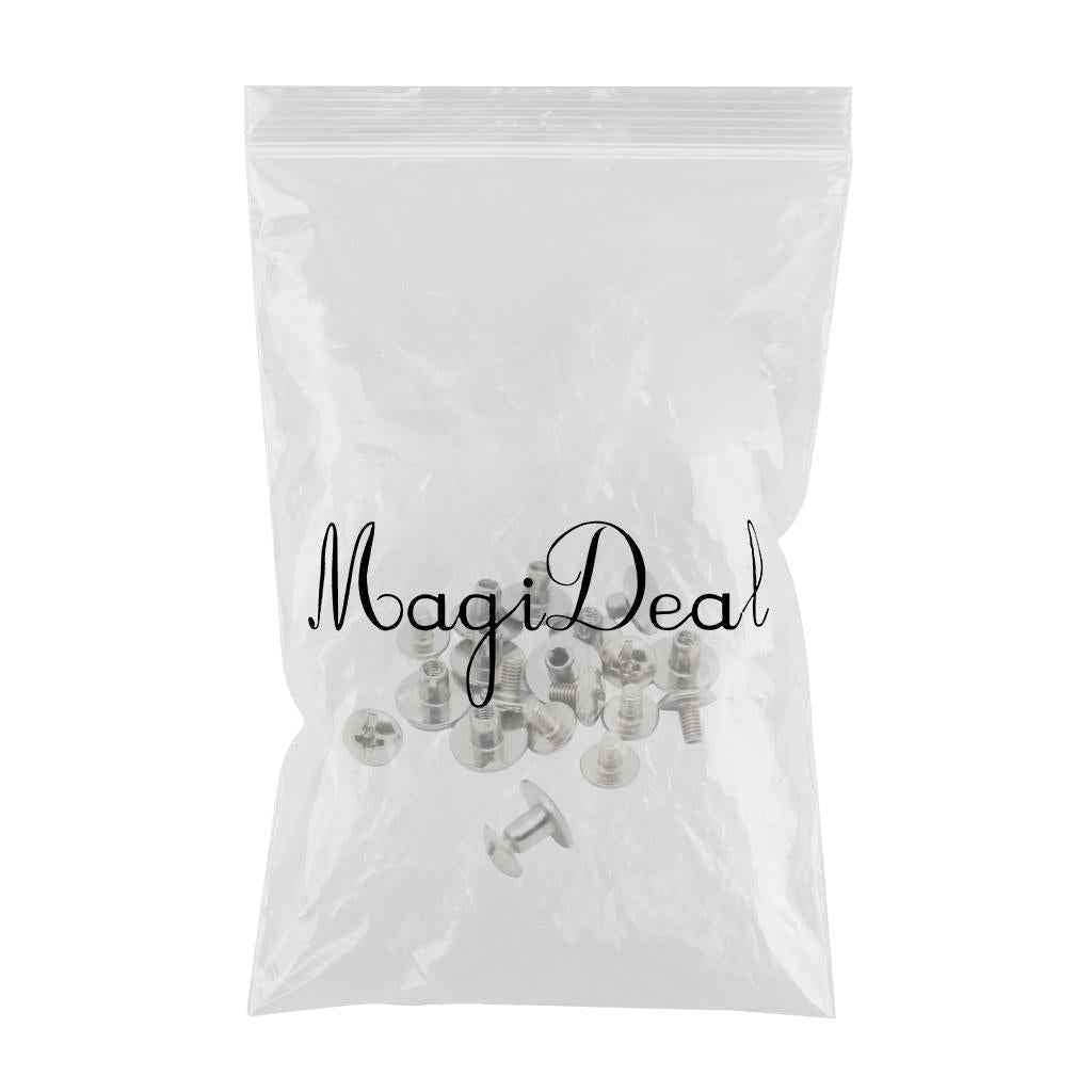 10PCs Metal Silver Chicago Button Screws Nail Rivets for Album Bookbinding Leather Craft Decor