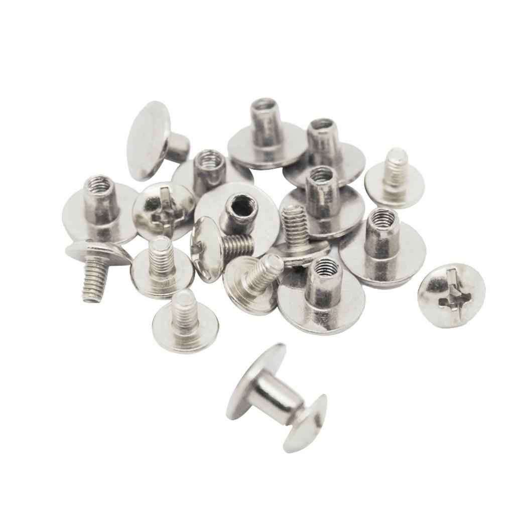 10PCs Metal Silver Chicago Button Screws Nail Rivets for Album Bookbinding Leather Craft Decor