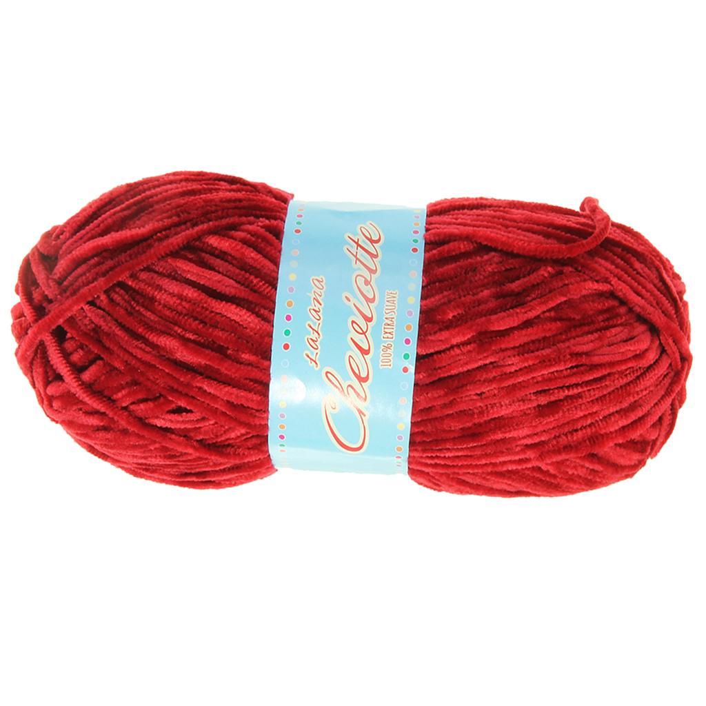1 Piece Chenille Yarn Ball Hand Knitting Yarn for Scarf Sock Making #2634