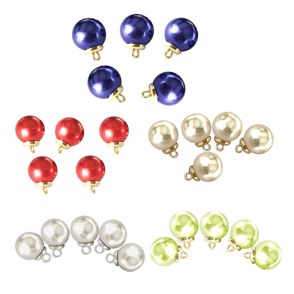 5Pcs 16mm Plastic Pearl Buttons Charms for Sewing Scrapbooking Crafts Grey