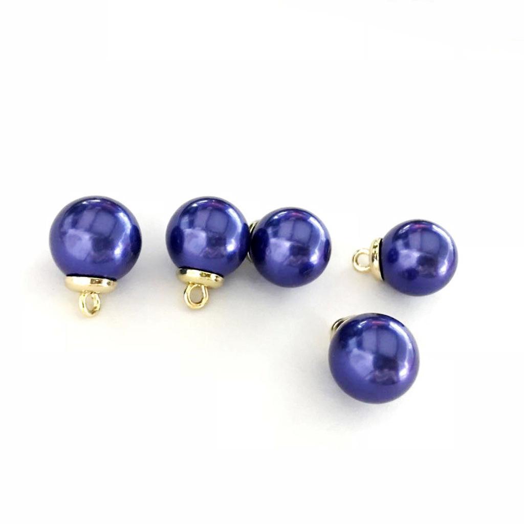 5Pcs 16mm Plastic Pearl Buttons Charms for Sewing Scrapbooking Crafts Blue