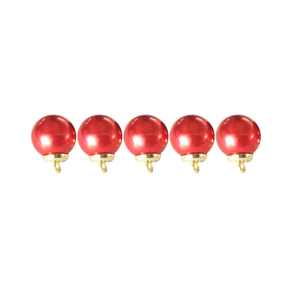 5Pcs 16mm Plastic Pearl Buttons Charms for Sewing Scrapbooking Crafts Red