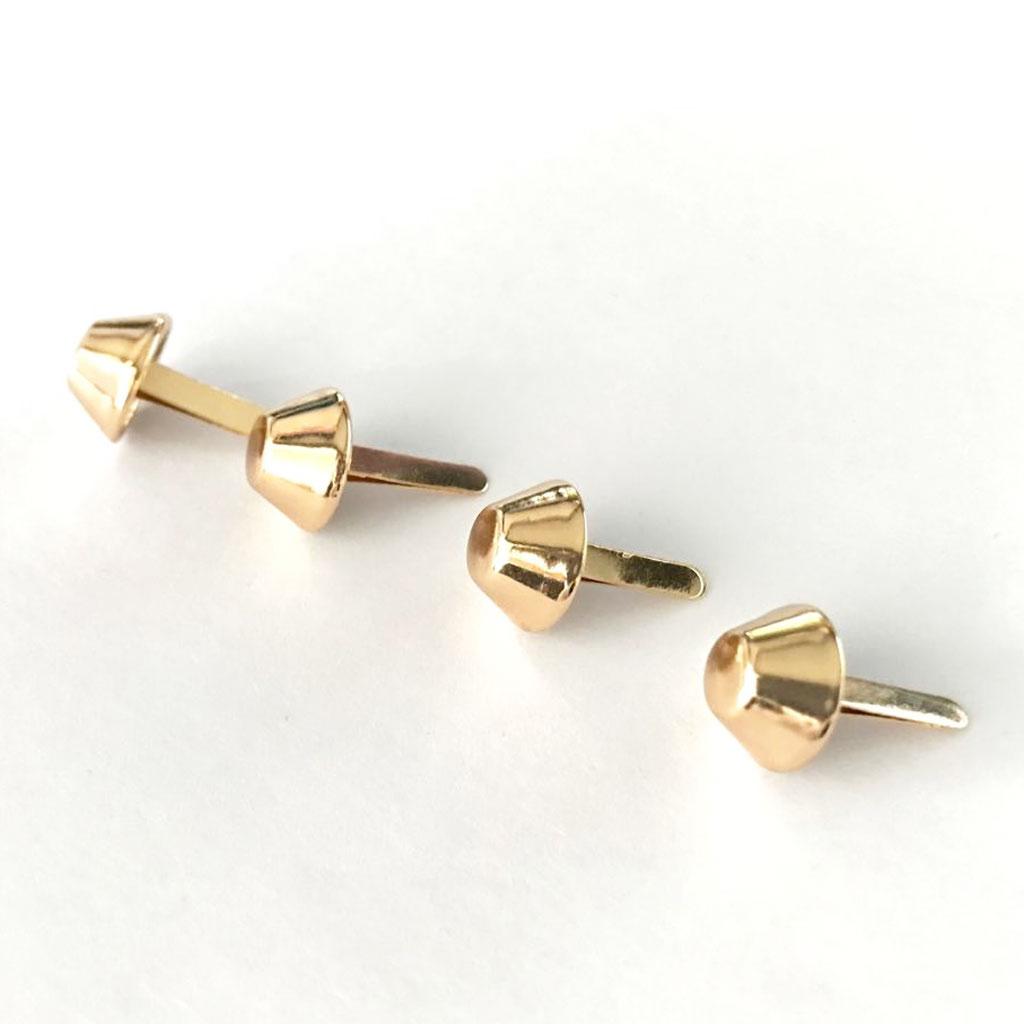 30Pcs Vintage Metal Studs Rivets Nailheads Spots 2 Prong Round Dome Gold