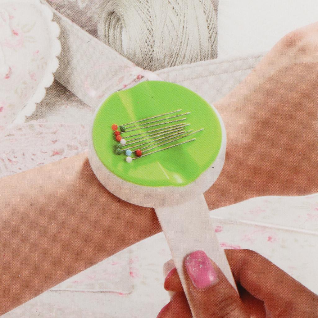 1pc Wrist Magnetic Needle Box for Home Factory Sewing Useful Gadget Green