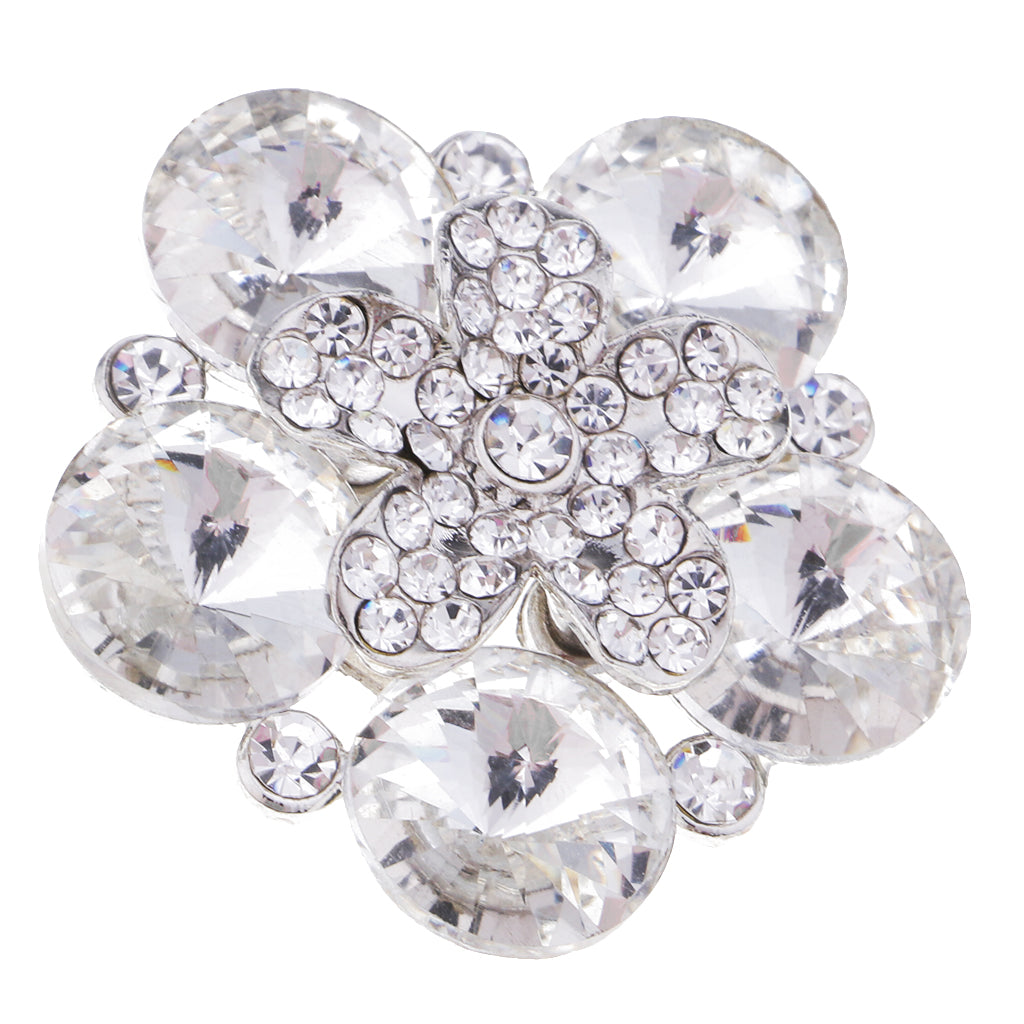 Alloy Crystal Rhinestone Shank Buttons DIY Sewing Embellishments White