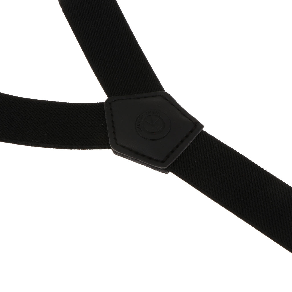 Men's Suspenders Y-Back Adjustable Elastic 3 Clip-on Braces Belt Baclk