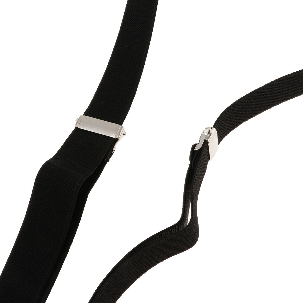 Men's Suspenders Y-Back Adjustable Elastic 3 Clip-on Braces Belt Baclk