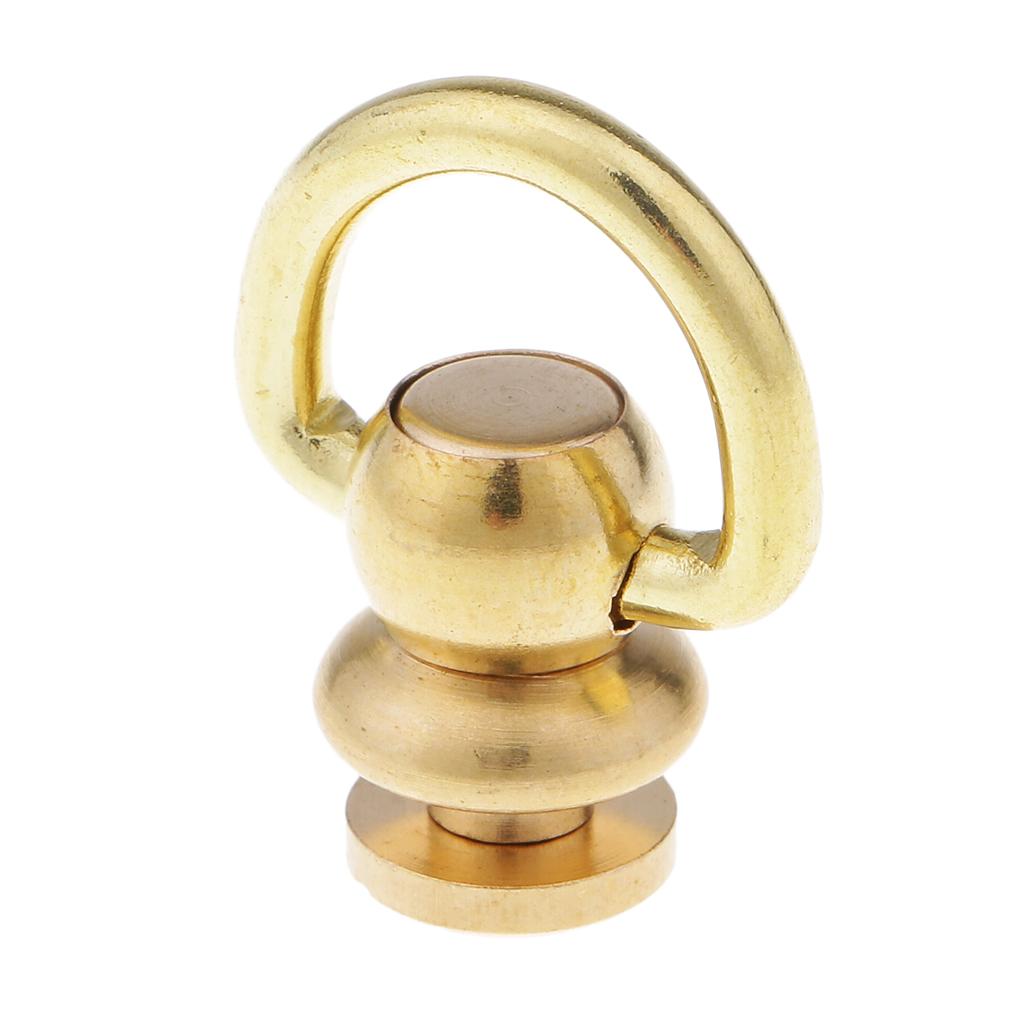 1Pcs Ball Post with Ring Rivet Stud Round Head Screw Back for Leather Crafts