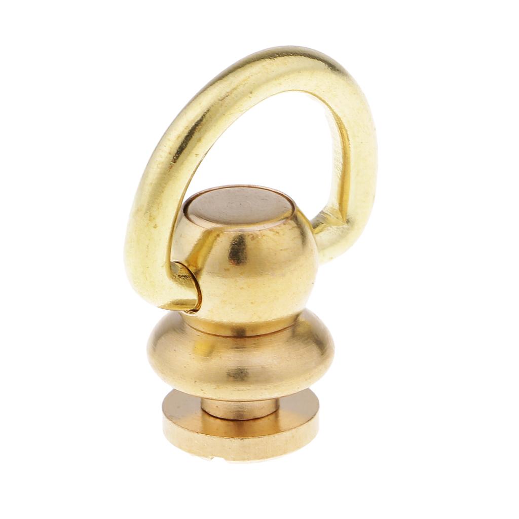 1Pcs Ball Post with Ring Rivet Stud Round Head Screw Back for Leather Crafts