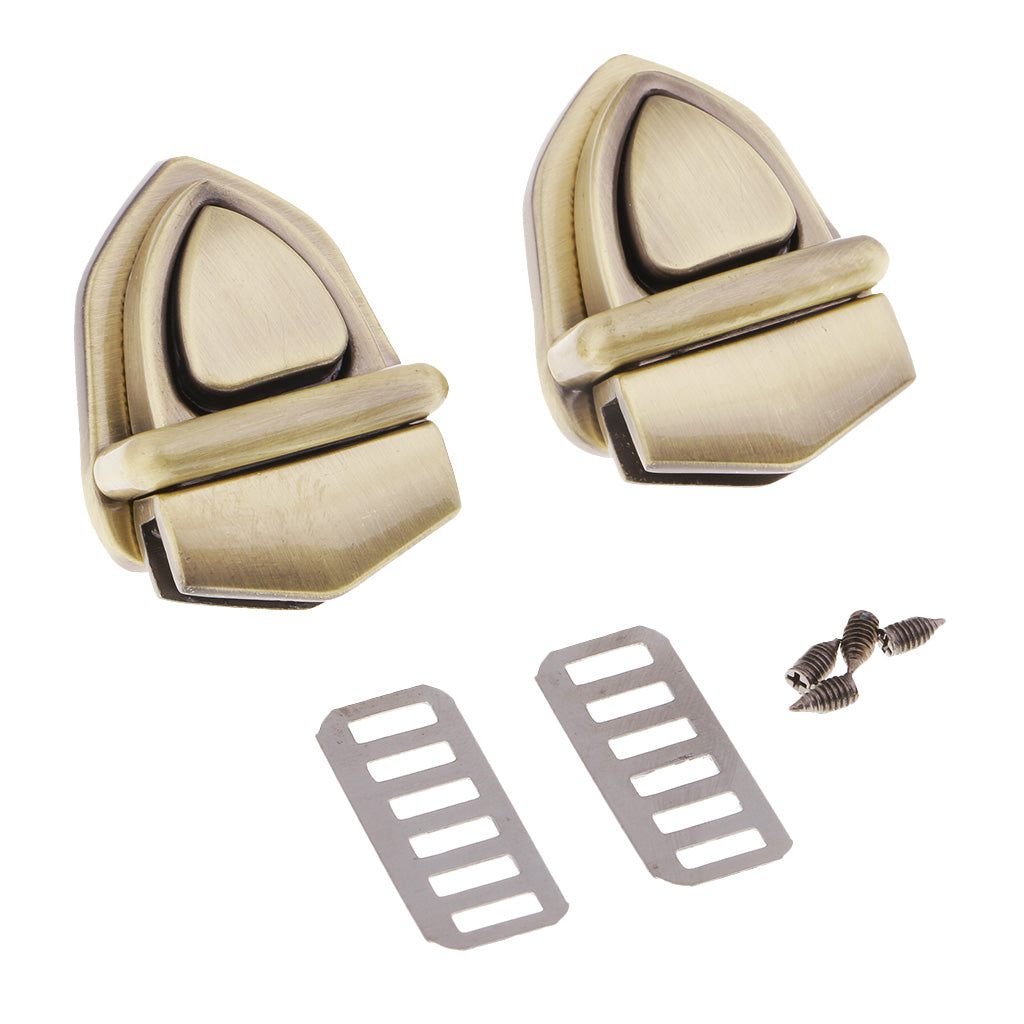 Bag Closure Catch Tuck Lock Clasp Fasteners for LeatherCraft Bronze Triangle