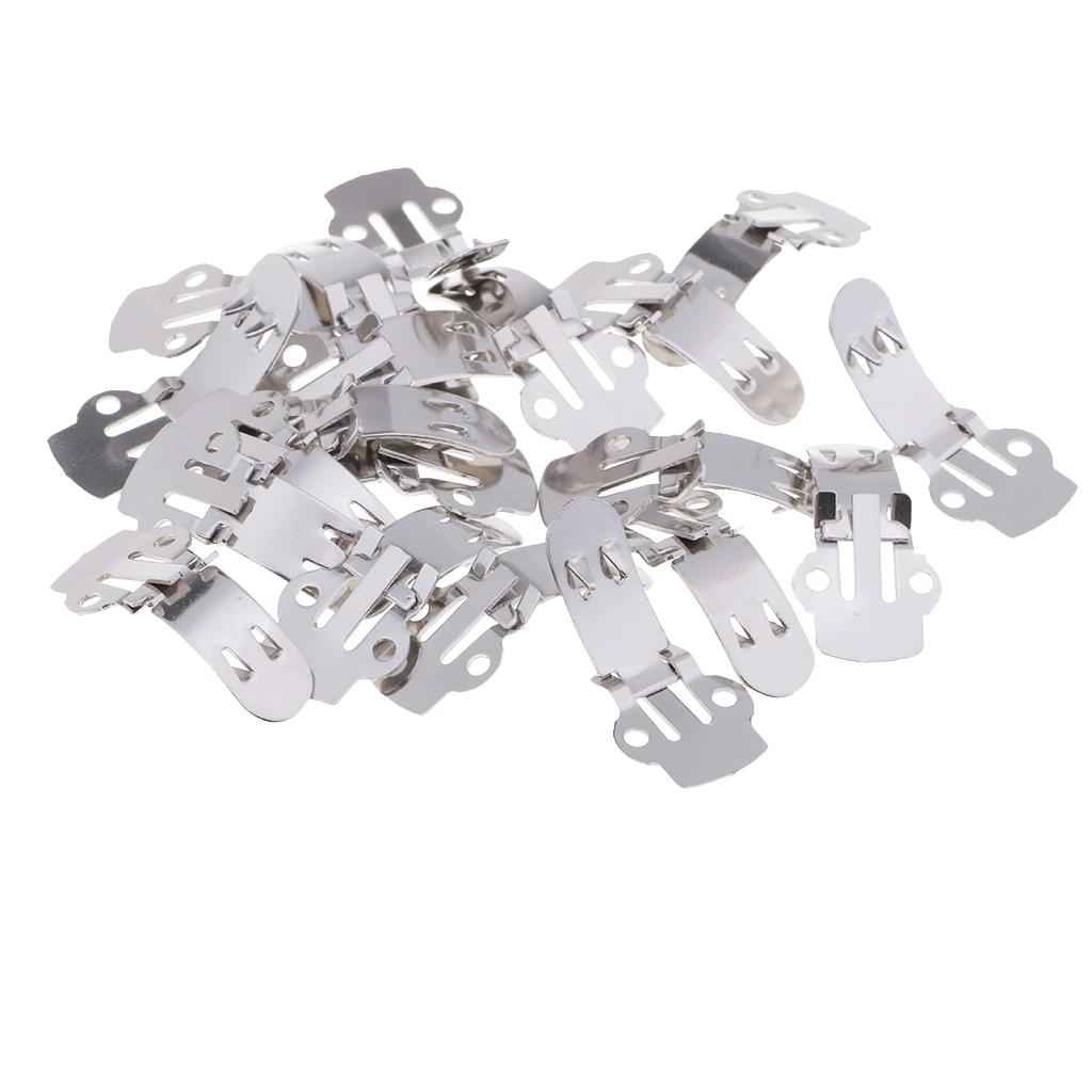 20 Pieces Stainless Steel Flat Blank Shoe Clips DIY Crafts Findings Medium