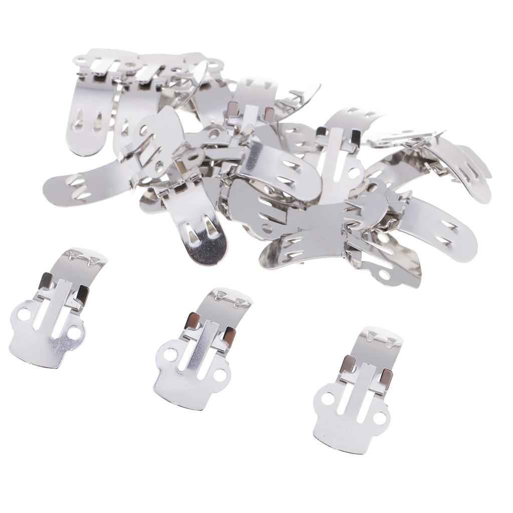 20 Pieces Stainless Steel Flat Blank Shoe Clips DIY Crafts Findings Medium