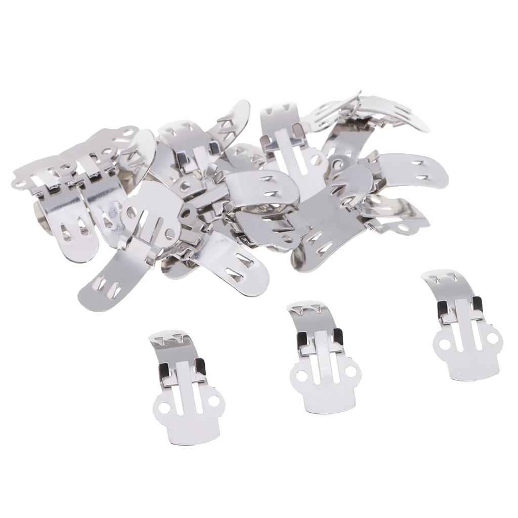 20 Pieces Stainless Steel Flat Blank Shoe Clips DIY Crafts Findings Medium
