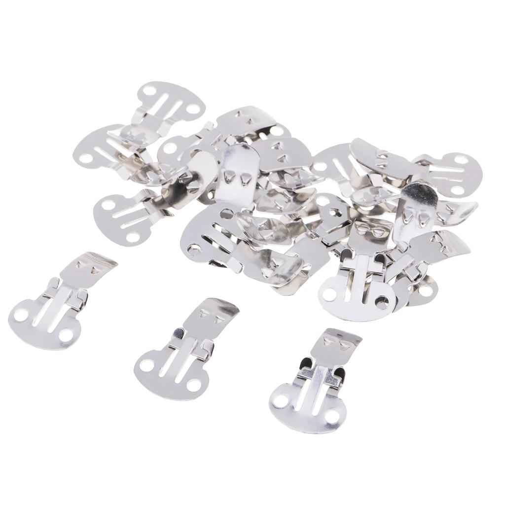 20 Pieces Stainless Steel Flat Blank Shoe Clips DIY Crafts Findings Small